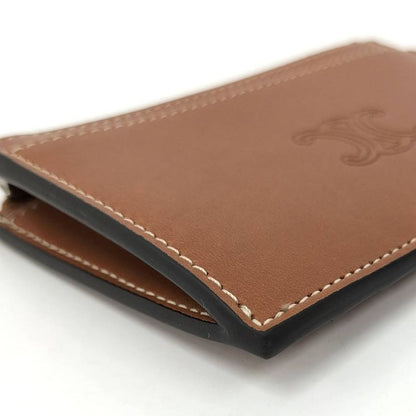 Celine Zip Card Case Leather Brown