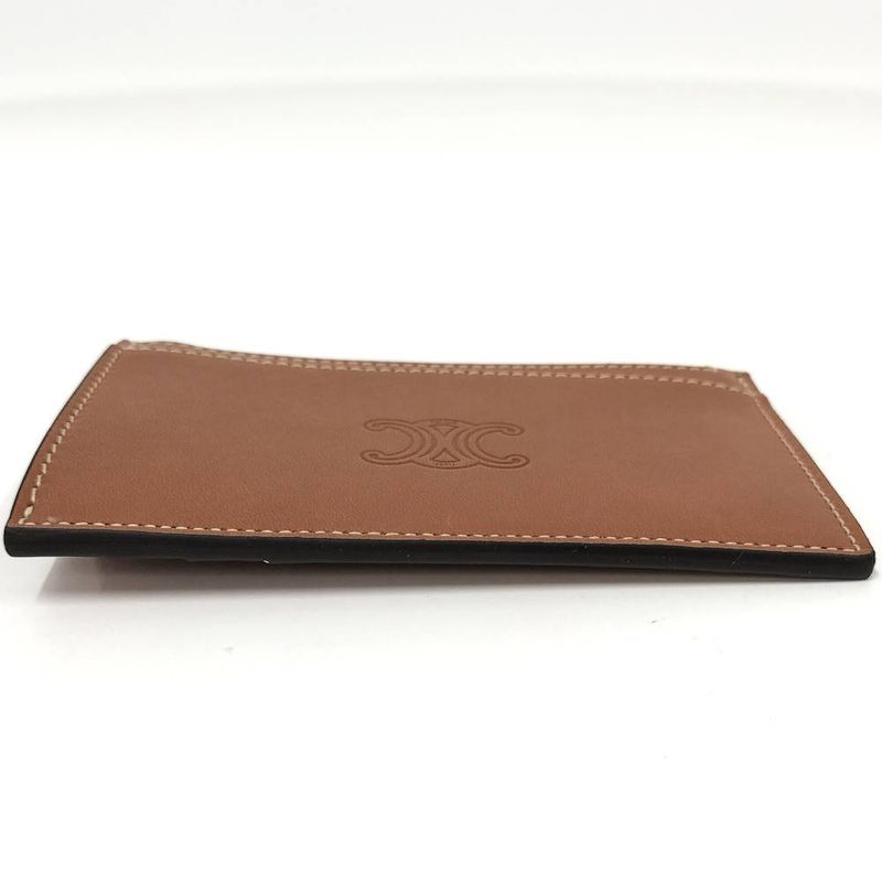 Celine Zip Card Case Leather Brown