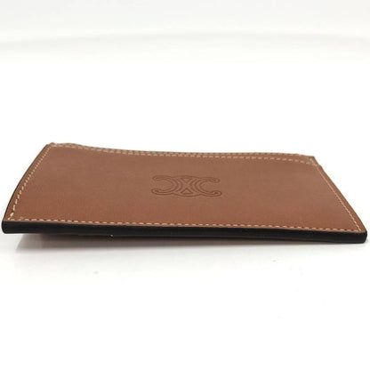 Celine Zip Card Case Leather Brown