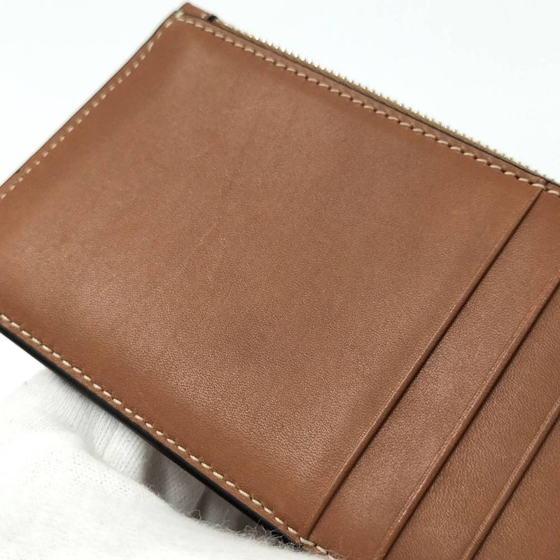 Celine Zip Card Case Leather Brown