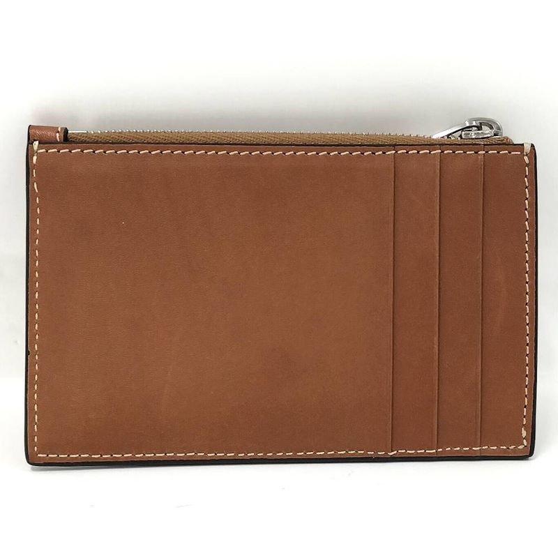 Celine Zip Card Case Leather Brown