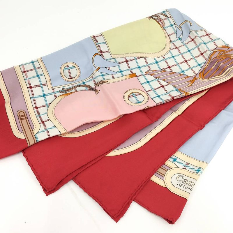 Hermes Carre 90 Scarf Camails Camaille Red