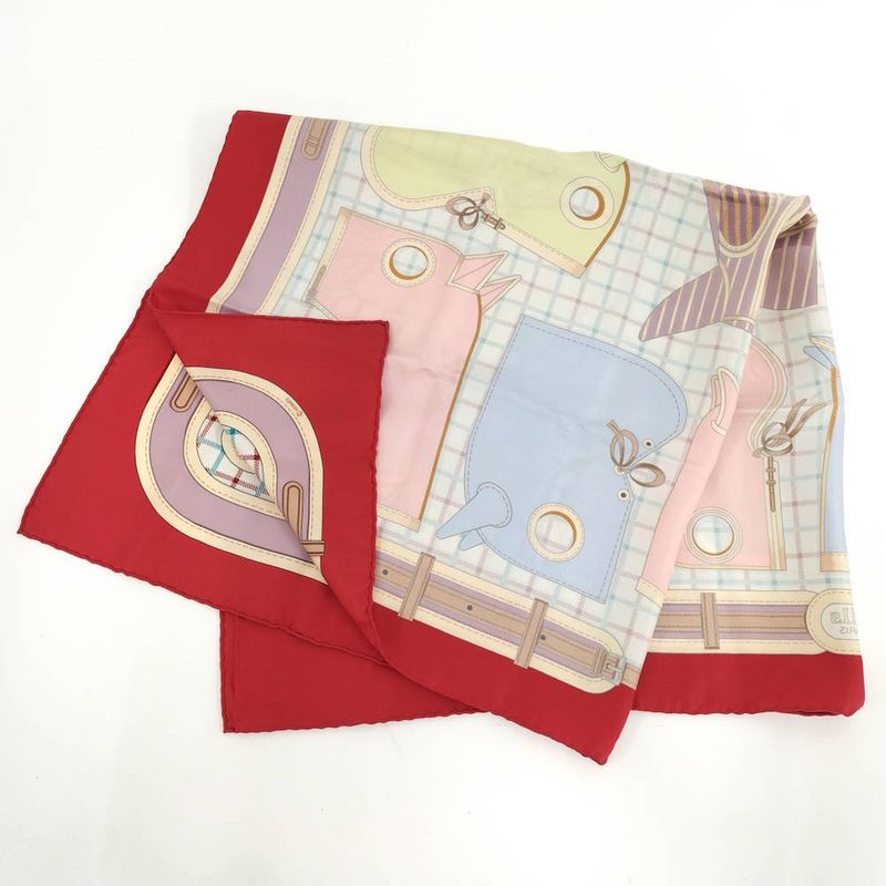 Hermes Carre 90 Scarf Camails Camaille Red