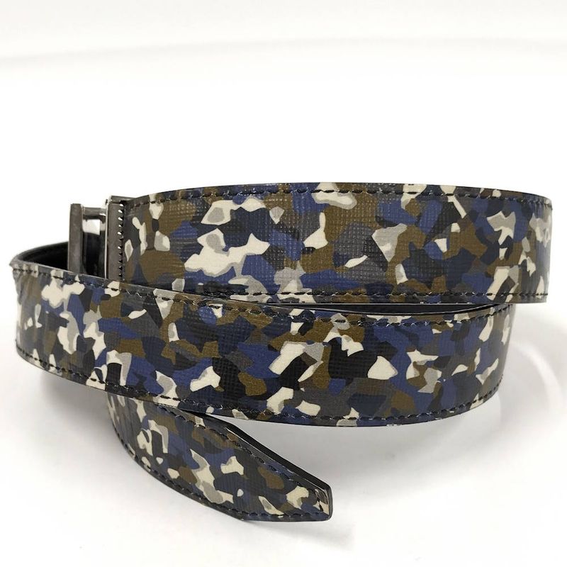 Fendi Belt Monster Star Bugs Eye Leather Multicolor Black