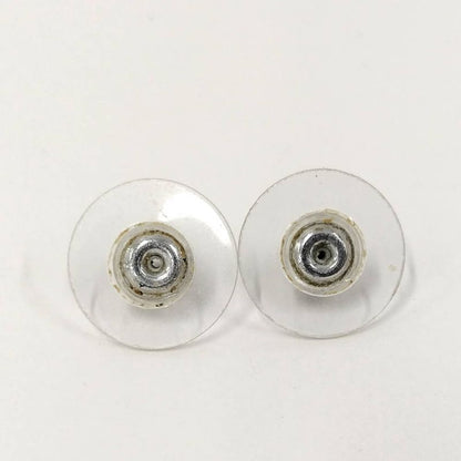 Chanel CC Logo Earrings Rhinestone Silver Plated