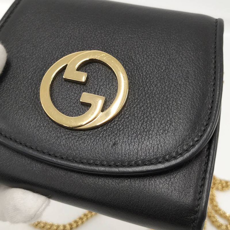 Gucci Chain Wallet Leather Black