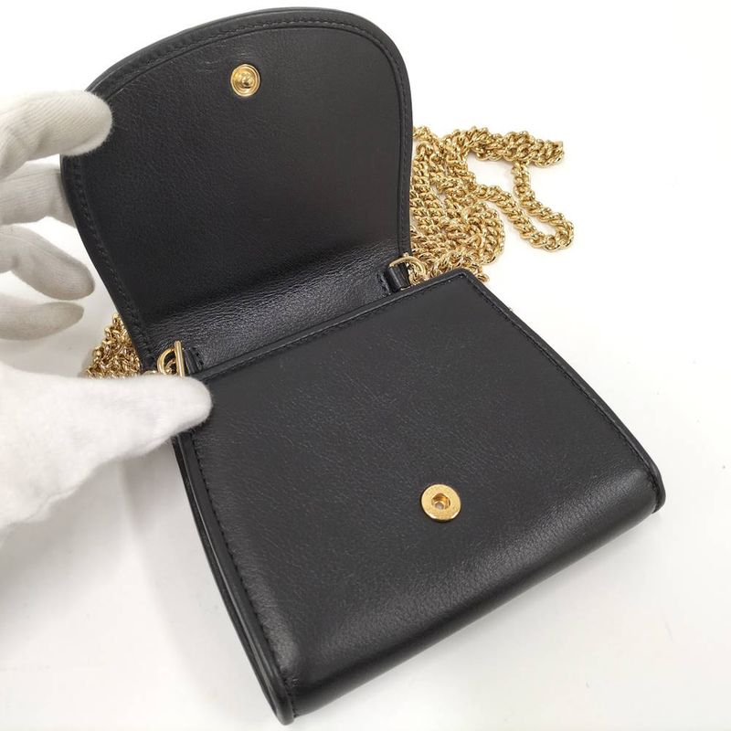 Gucci Chain Wallet Leather Black