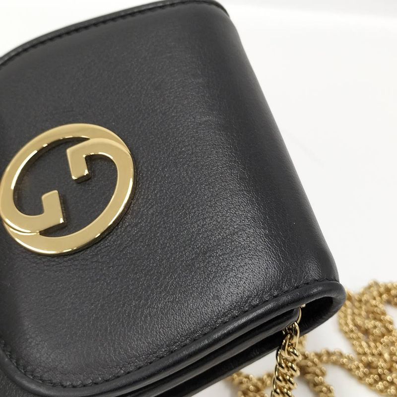 Gucci Chain Wallet Leather Black