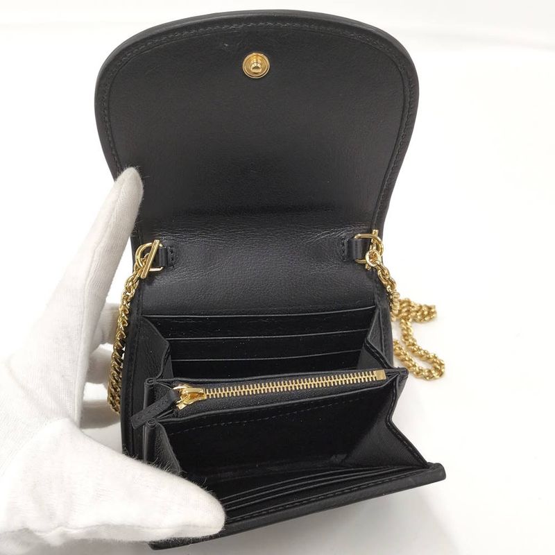 Gucci Chain Wallet Leather Black
