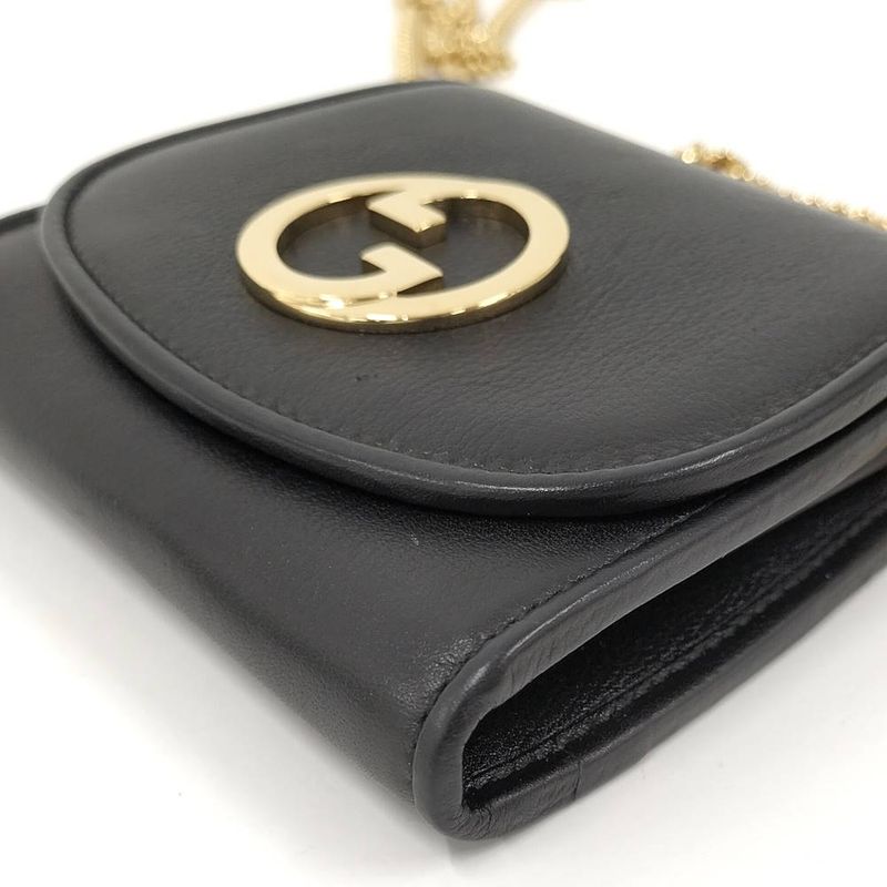 Gucci Chain Wallet Leather Black