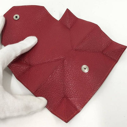 Hermes Levain Quatre Coin Purse Leather Red