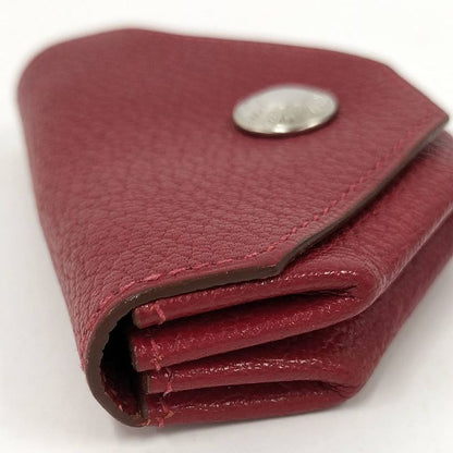 Hermes Levain Quatre Coin Purse Leather Red