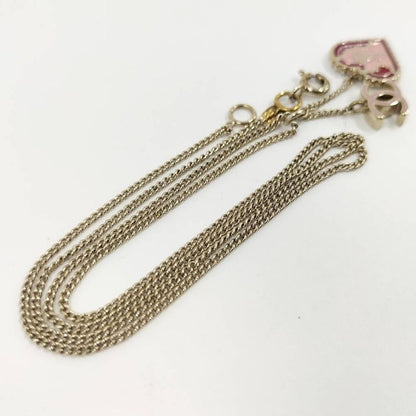 Chanel Necklace Heart CC Logo Silver
