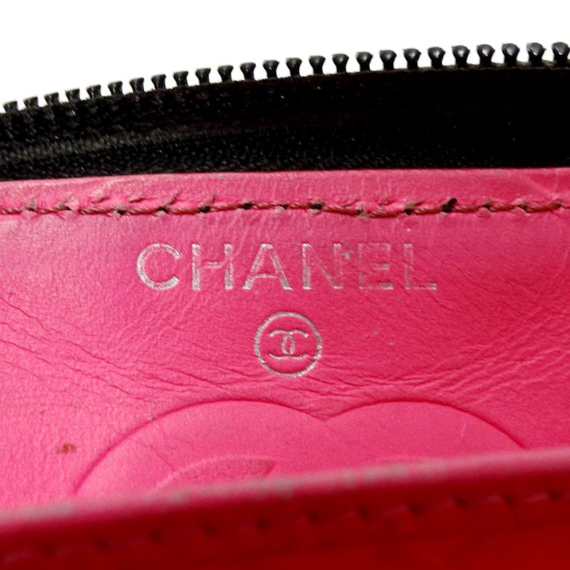 Chanel Wallet Cambon Long Wallet Lambskin Black Silver