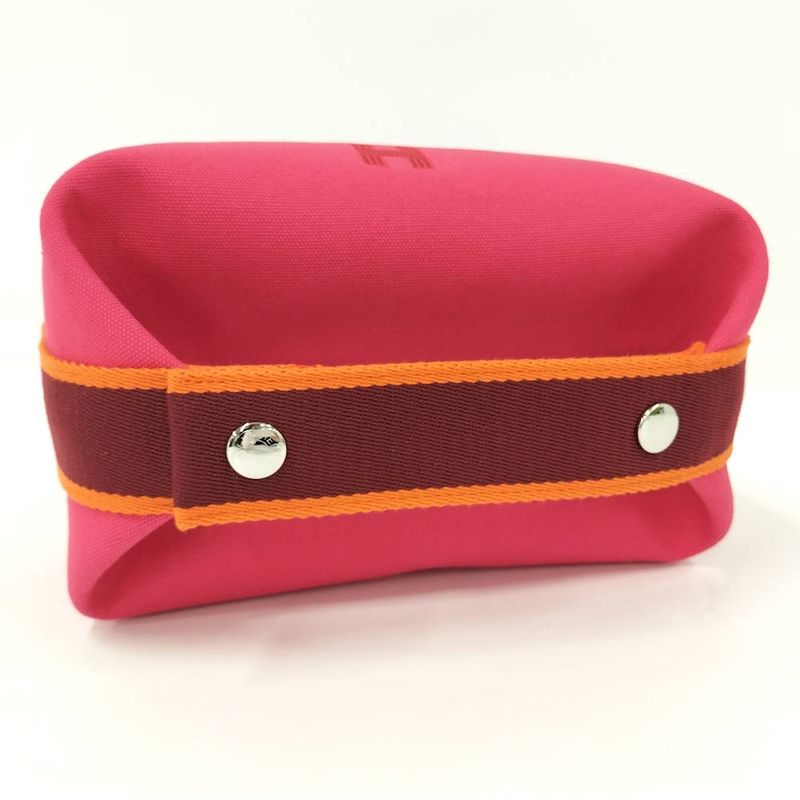 Hermes Bric-a-Brac PM Handbag Canvas Pink