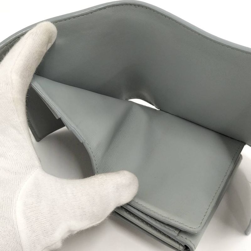Celine Small Trifold Wallet Leather Gray