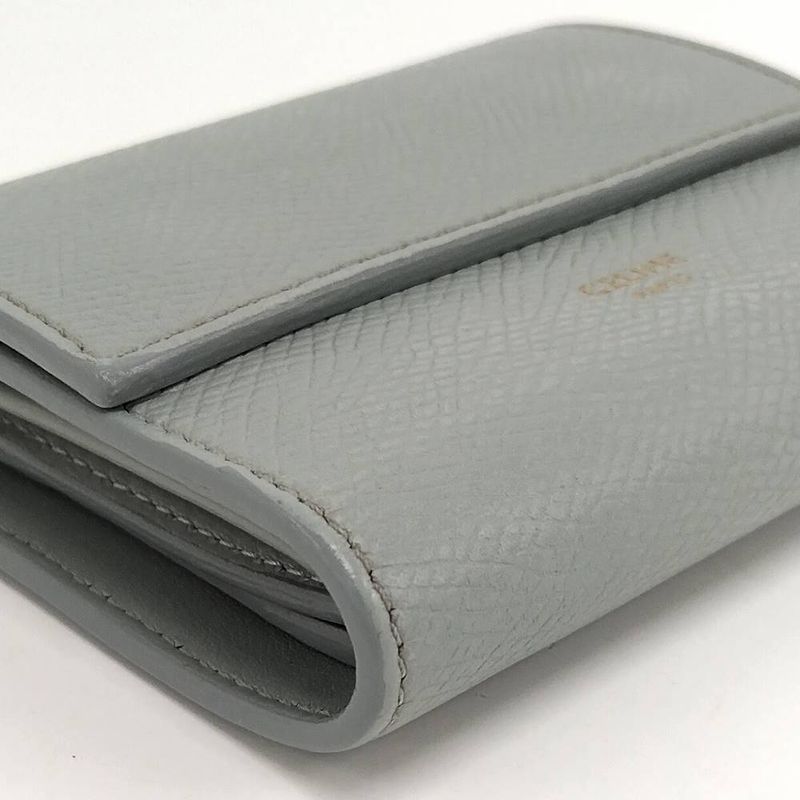 Celine Small Trifold Wallet Leather Gray