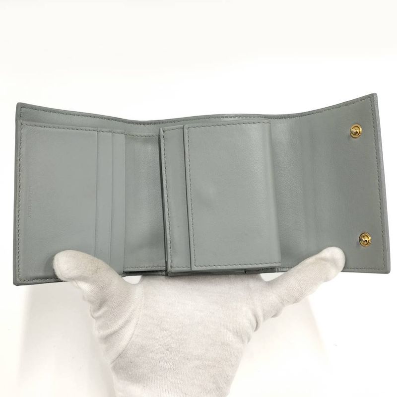 Celine Small Trifold Wallet Leather Gray