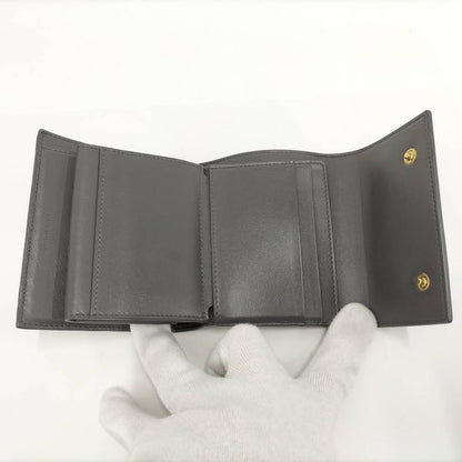 Celine Small Trifold Wallet Leather Gray