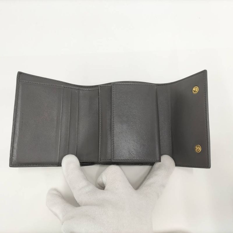 Celine Small Trifold Wallet Leather Gray