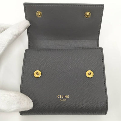 Celine Small Trifold Wallet Leather Gray