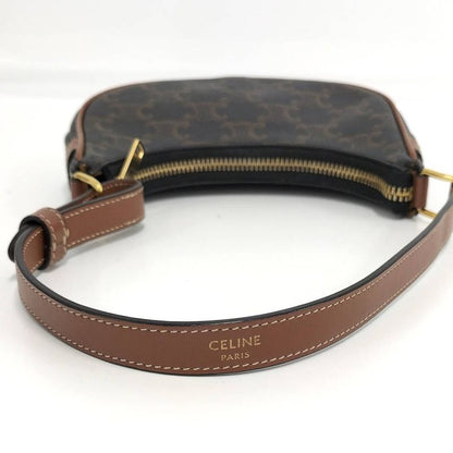 Celine One Shoulder Bag Mini Ava Triomphe Leather Black Brown