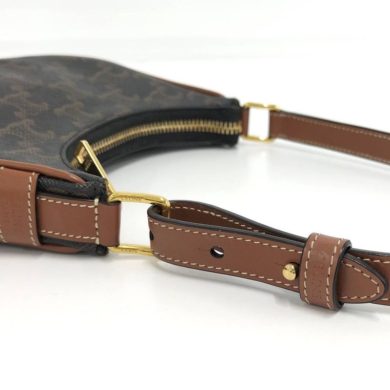 Celine One Shoulder Bag Mini Ava Triomphe Leather Black Brown