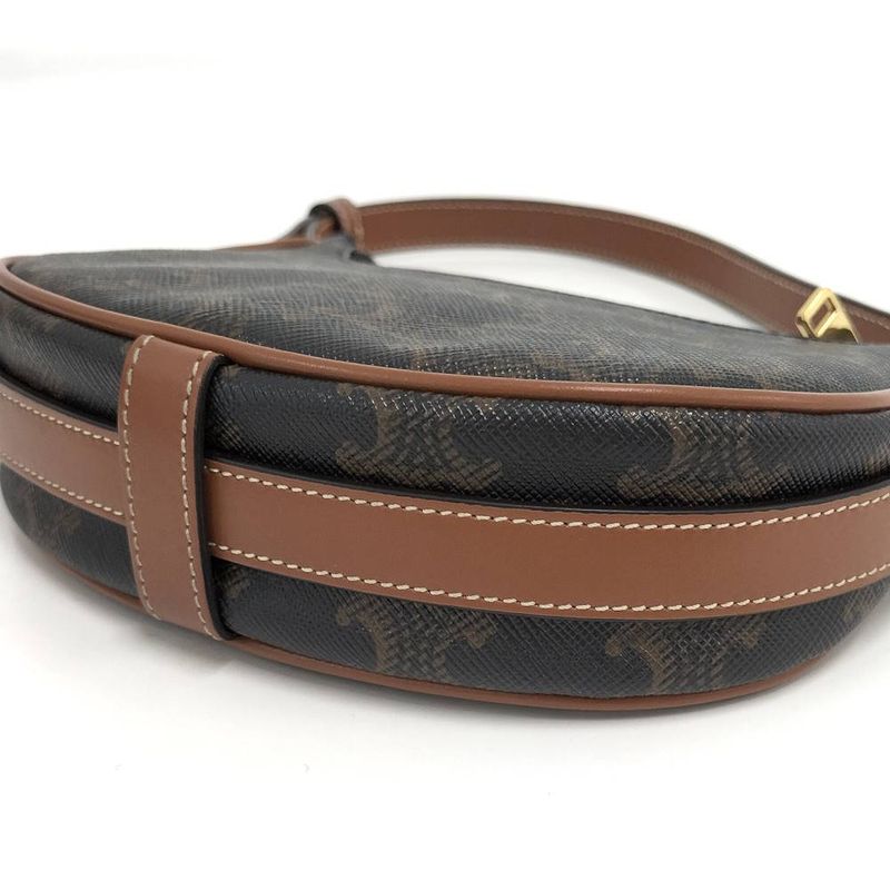 Celine One Shoulder Bag Mini Ava Triomphe Leather Black Brown