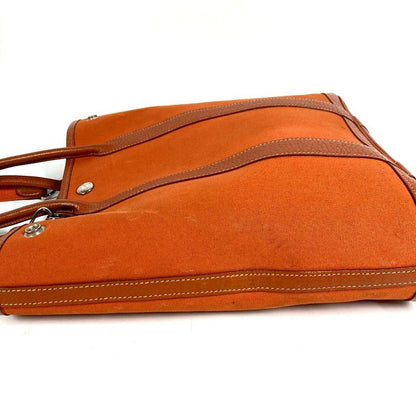 Hermes Shoulder Bag Garden File PM Leather Canvas Orange