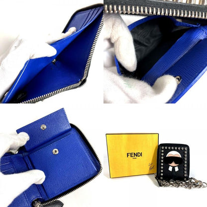 Fendi Bifold Wallet Karl Laga Feld Leather Black