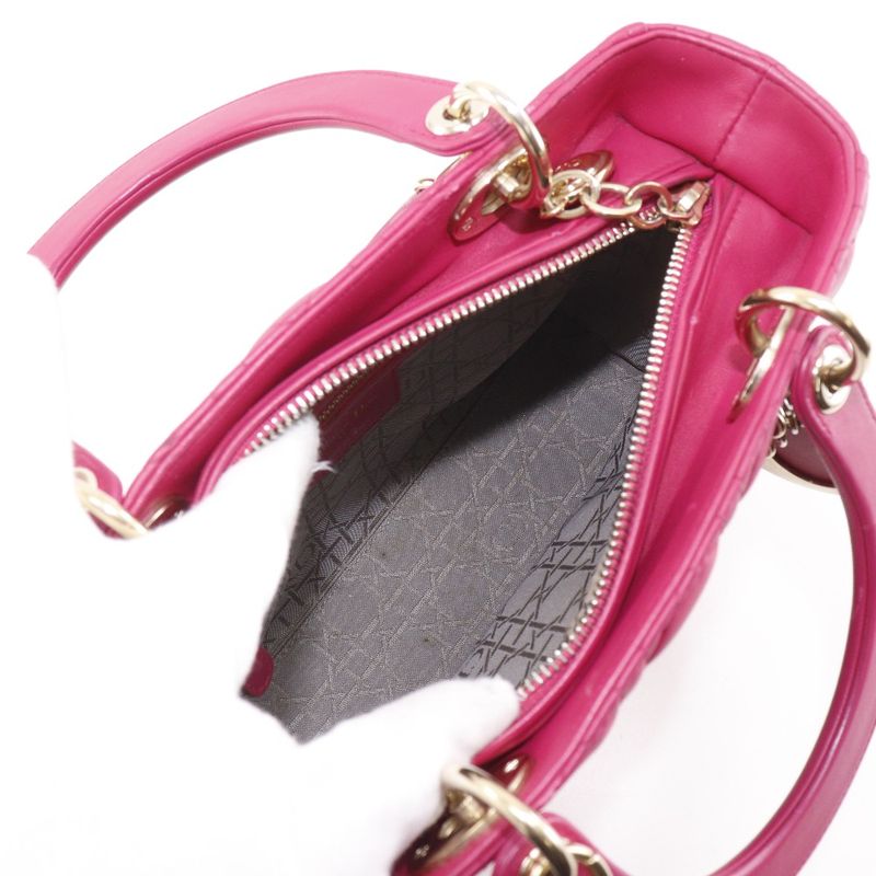 Dior Christian Cannage Lambskin Pink Handbag