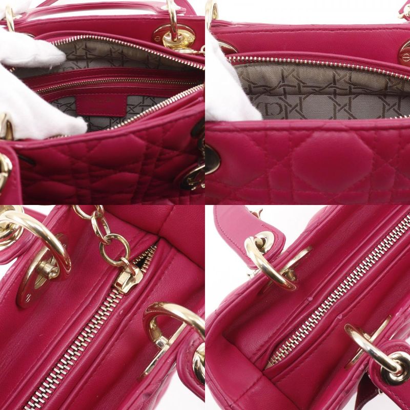 Dior Christian Cannage Lambskin Pink Handbag