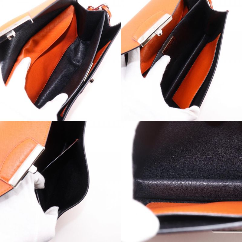 Prada 2-Way Clutch Saffiano Red Orange Shoulder Bag