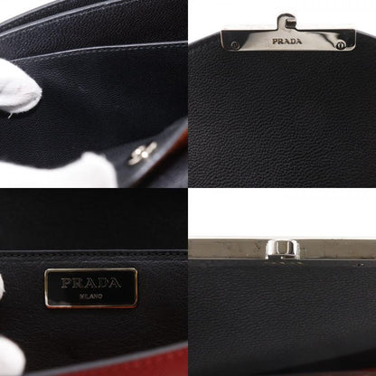 Prada 2-Way Clutch Saffiano Red Orange Shoulder Bag