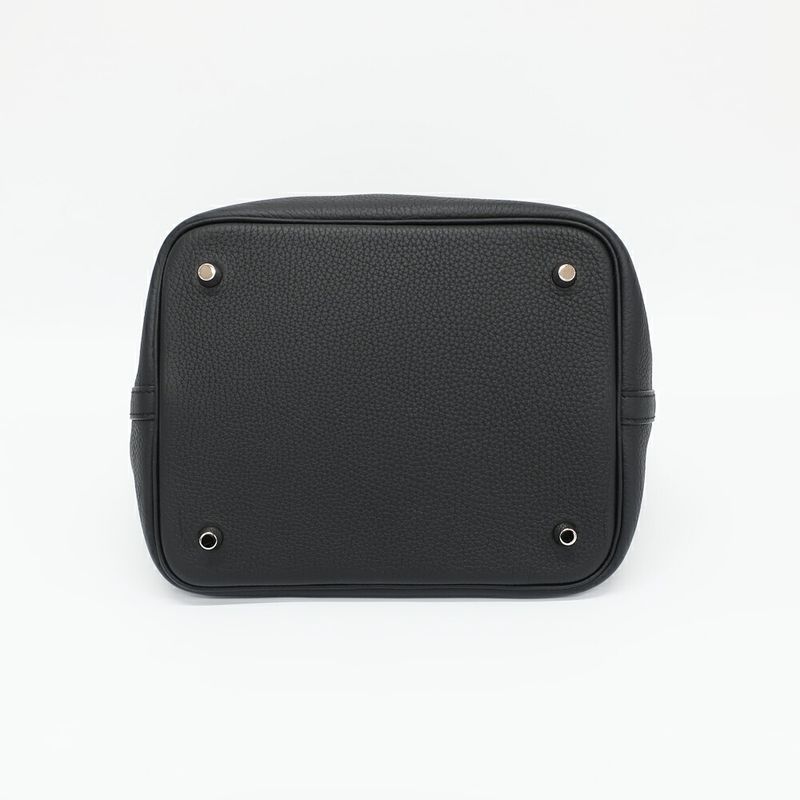 Hermes Picotin Lock MM Handbag Black Silver Manufactu