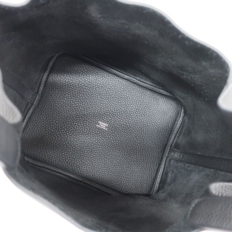 Hermes Picotin Lock MM Handbag Black Silver Manufactu