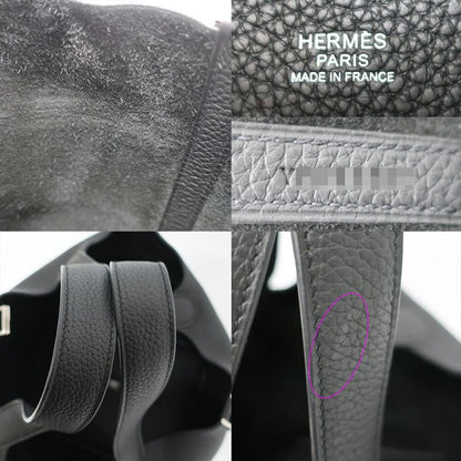 Hermes Picotin Lock MM Handbag Black Silver Manufactu