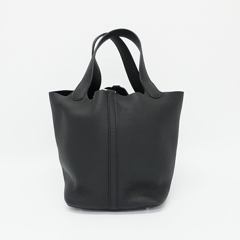 Hermes Picotin Lock MM Handbag Black Silver Manufactu