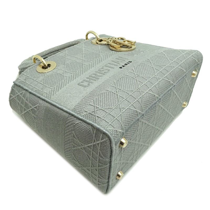 Dior Christian Handbag Canvas Gray