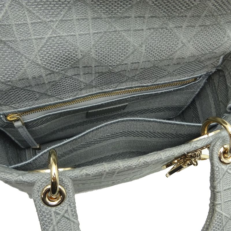 Dior Christian Handbag Canvas Gray