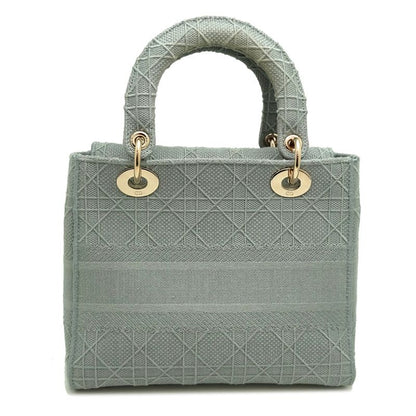 Dior Christian Handbag Canvas Gray