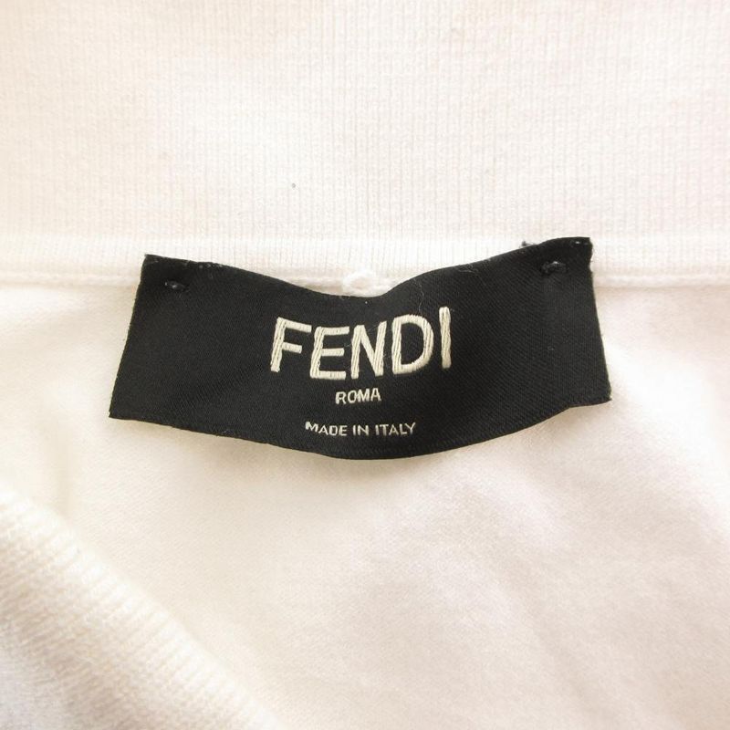 Fendi Polo Shirt Short Sleeve Punching Logo 48 White