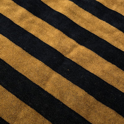 Fendi Poncho Pecan Striped Cotton with Hood Black Shoulder Bag Brown