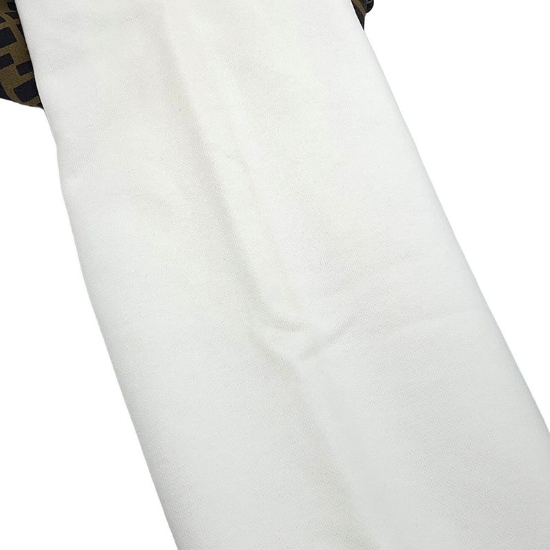 Fendi Hoodie FF Cut Replacement Cotton S Top White Brown