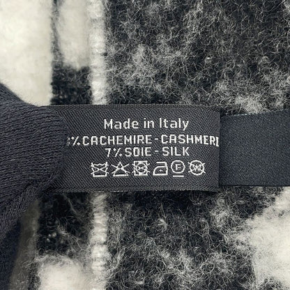 Chanel Scarf CC Logo Cashmere Silk Black White