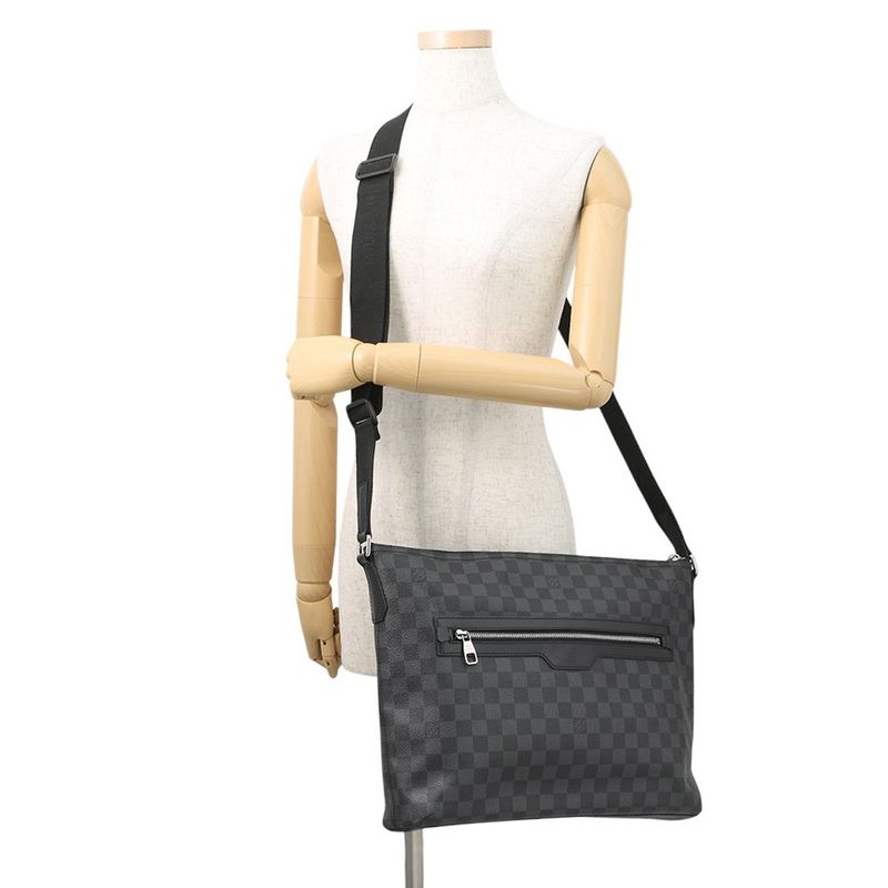 Louis Vuitton Shoulder Bag Damier Graphite Mick GM Noir Black