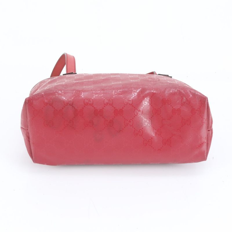 Gucci Ggimprime Leather Tote Shoulder Hand Red Rcm