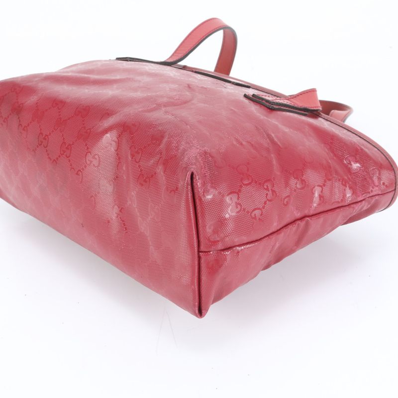 Gucci Ggimprime Leather Tote Shoulder Hand Red Rcm