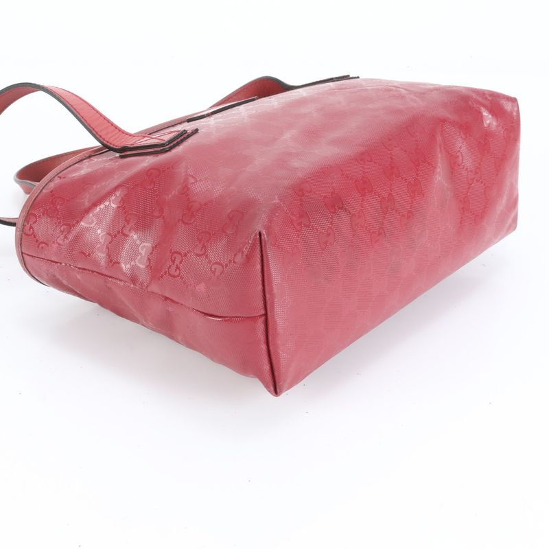 Gucci Ggimprime Leather Tote Shoulder Hand Red Rcm