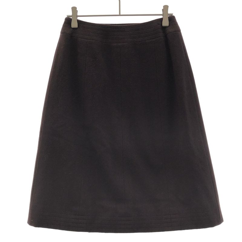 Chanel Cashmere Skirt Brown 36